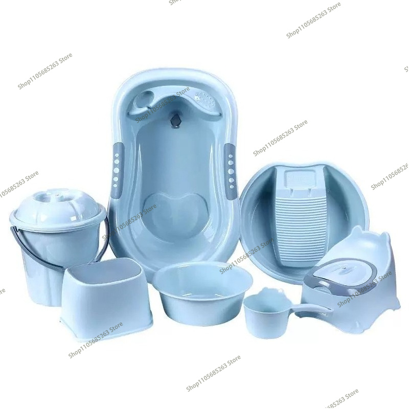 Baby Products Gift Set - Baby Bathtub Set Upgraded Plastic Bath