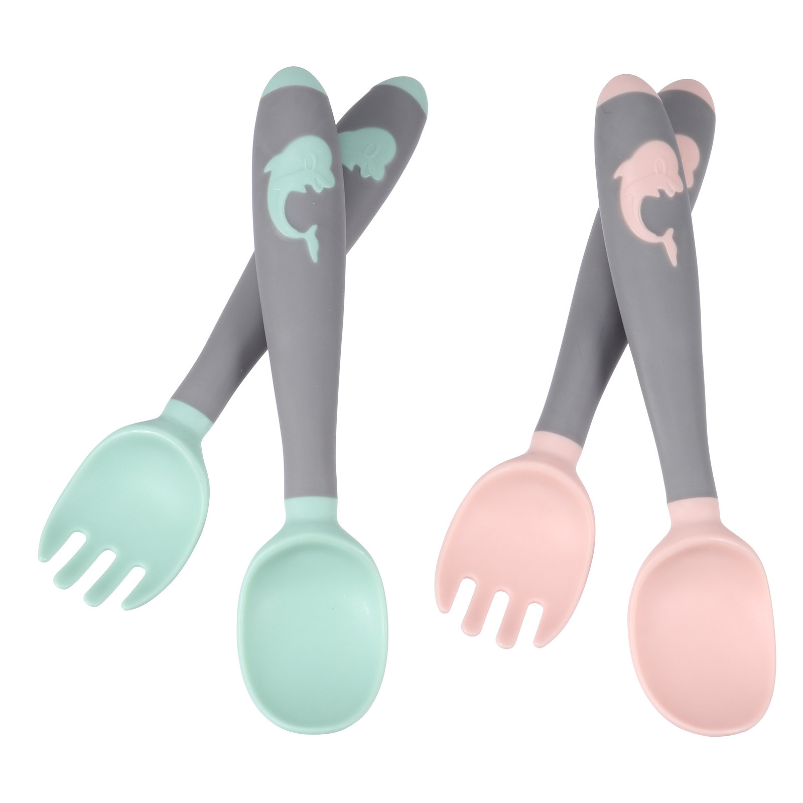 Baby Led Weaning Set - Baby Feeding Spoon Set Silicone Fork