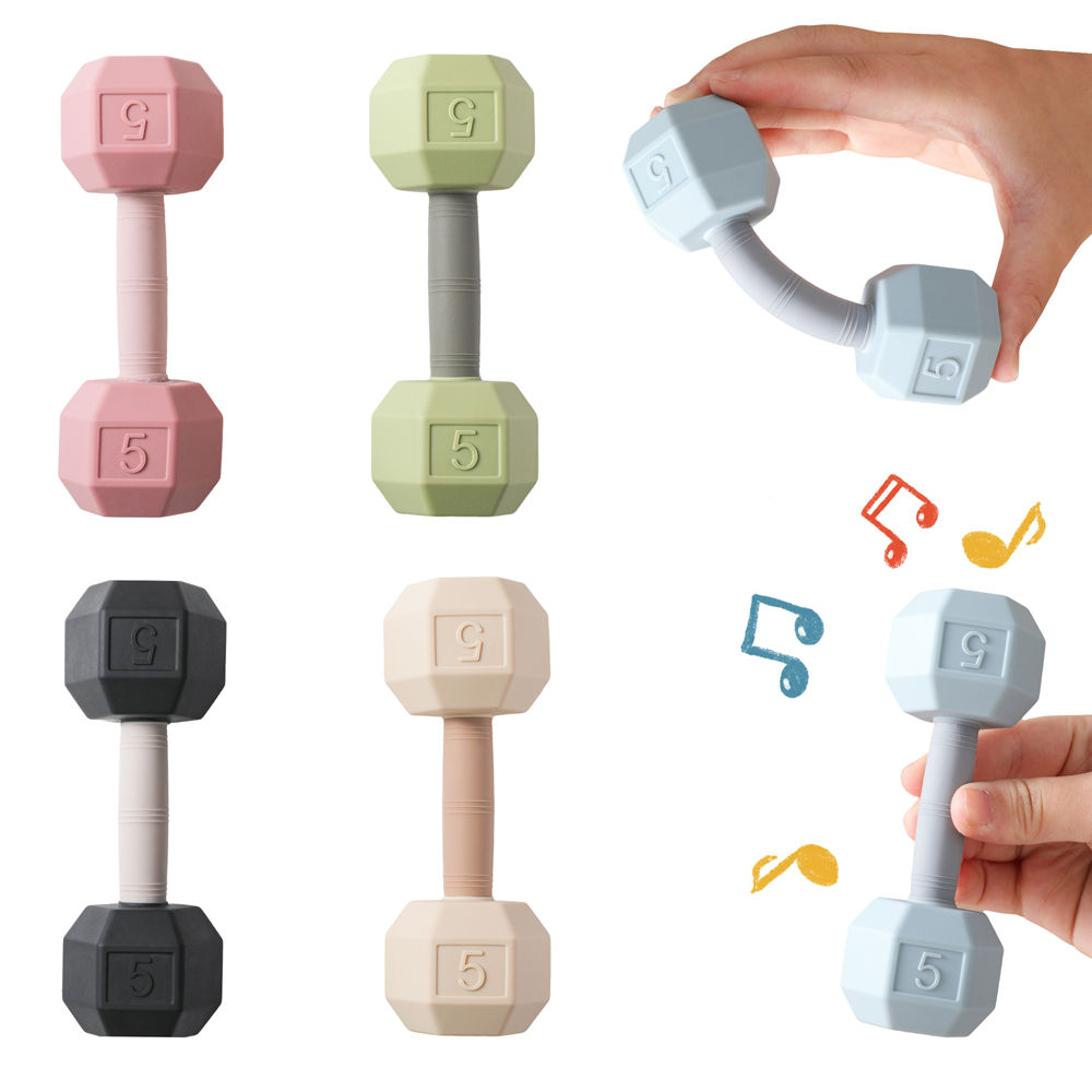 Baby Products Game - Baby Silicone Dumbbell Teether Toy –