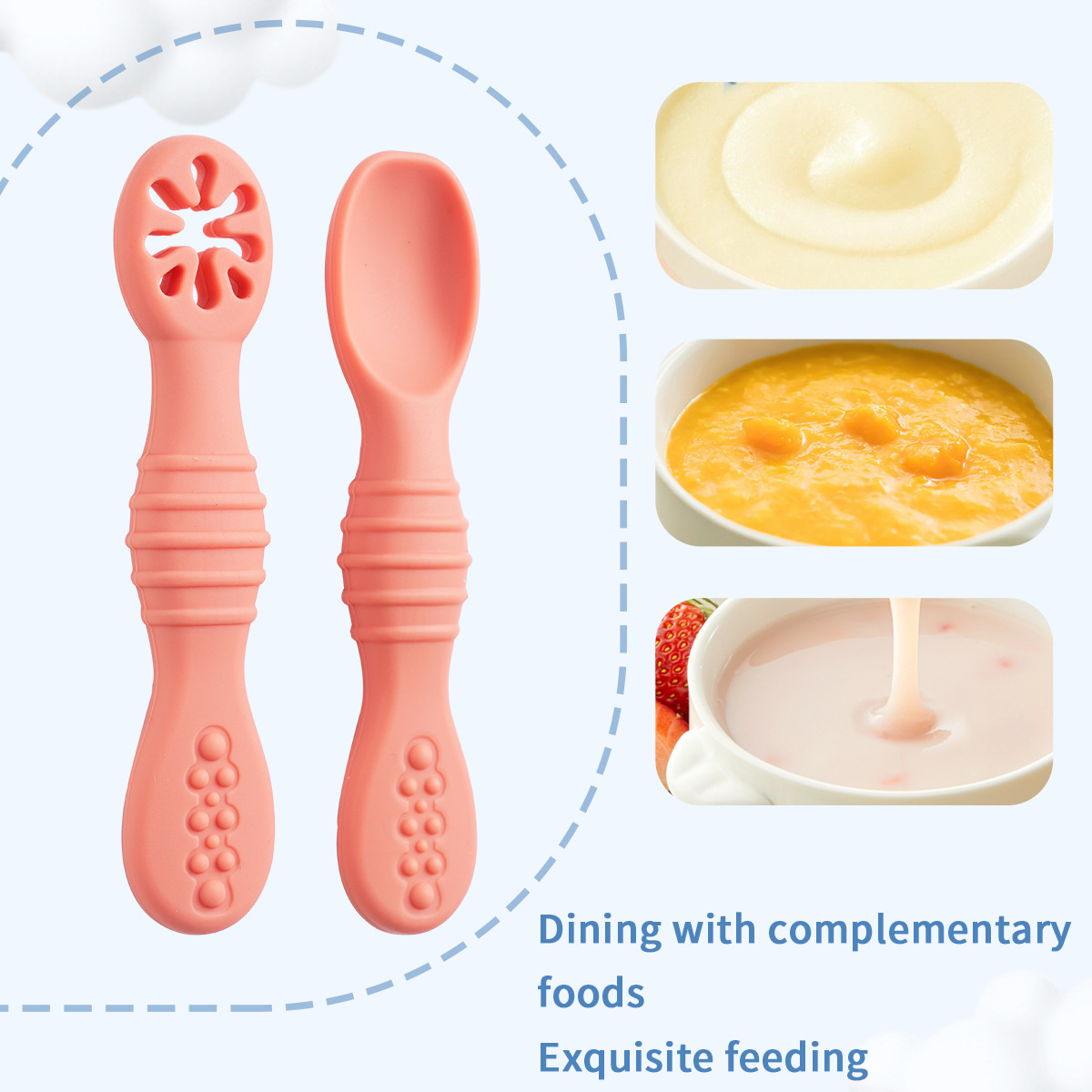 2PCS/Set Silicone Baby Spoons  - огляд і ціна Baby Led Weaning Set
