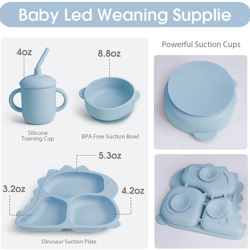 Baby Silicone Tableware Dinosa - огляд і ціна Baby Led Weaning Set