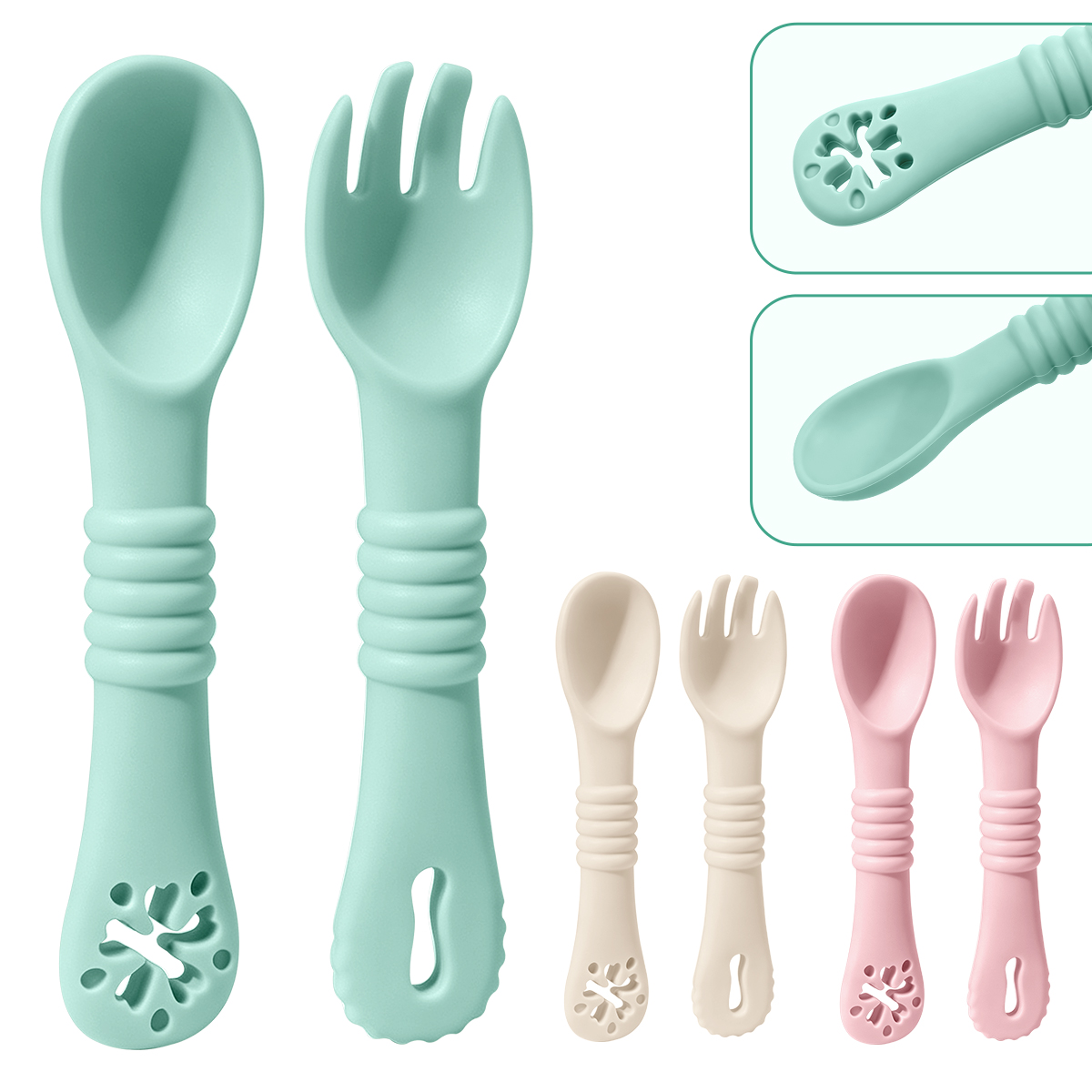 2PCS/Set Silicone Baby Spoons  - огляд і ціна Baby Led Weaning Set